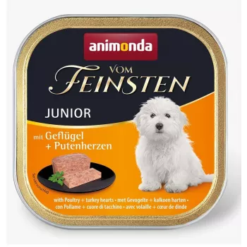 ANIMONDA Vom Feinsten Junior Poultry and turkey heart - mitrā suņu barība - 150g