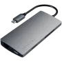 Satechi Aluminium Adapter V2 USB-C (USB-C, 3x USB-A, 4K HDMI, SD/microSD karšu lasītājs, Ethernet) (starlight grey)