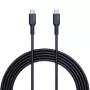 AUKEY CB-SCC241 USB-C uz USB-C kabelis, Power Delivery 240W 5A 20V, 1m, neilona pīts, melns