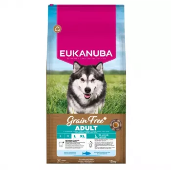 EUKANUBA Grain Free Adult Large Breed Ocean Fish sausā barība suņiem, 12 kg