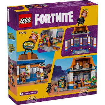 LEGO FORTNITE 77076 Durrr Burger Restorāna būvkomplekts — 546 gabali, 4 minifigūras, 270×180×90 mm