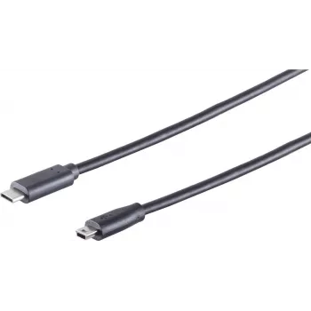ShiverPeaks USB kabelis S/CONN 77144-3.0 USB 2.0 2m USB-C uz Mini-USB A melns