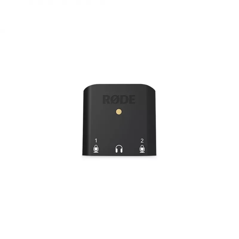 RØDE AI-Micro mobilā audio saskarne, 2x 3,5 mm TRS/TRRS ieejas, 3,5 mm austiņu izeja, USB-C, melna