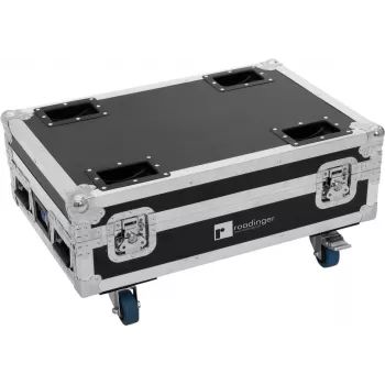 Roadinger Flightcase ar 4x AKKU BAR-6 Glow QCL Flex QuickDMX un uzlādes funkciju