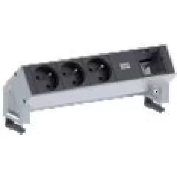 Bachmann DESK 2 pagarinātājs 0.2 m 3 AC kontaktligzdas Melns Balts