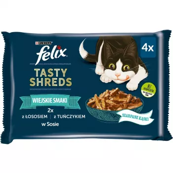 FELIX Tasty Shreds ar lasi un tunzivi - 4x 80g
