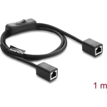 DELOCK RJ45 Cat.6 F/UTP 1 m tīkla vads ar iebūvētu slēdzi (BUBU)