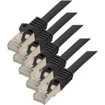 S/CONN RJ45-RJ45 tīkla kabelis melns Cat7 75511-0.5S-SET5