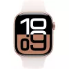 APPLE Watch Series 10 GPS 42mm Rožu Zelta Alumīnija Korpusā ar Light Blush Sport Siksniņu - S/M