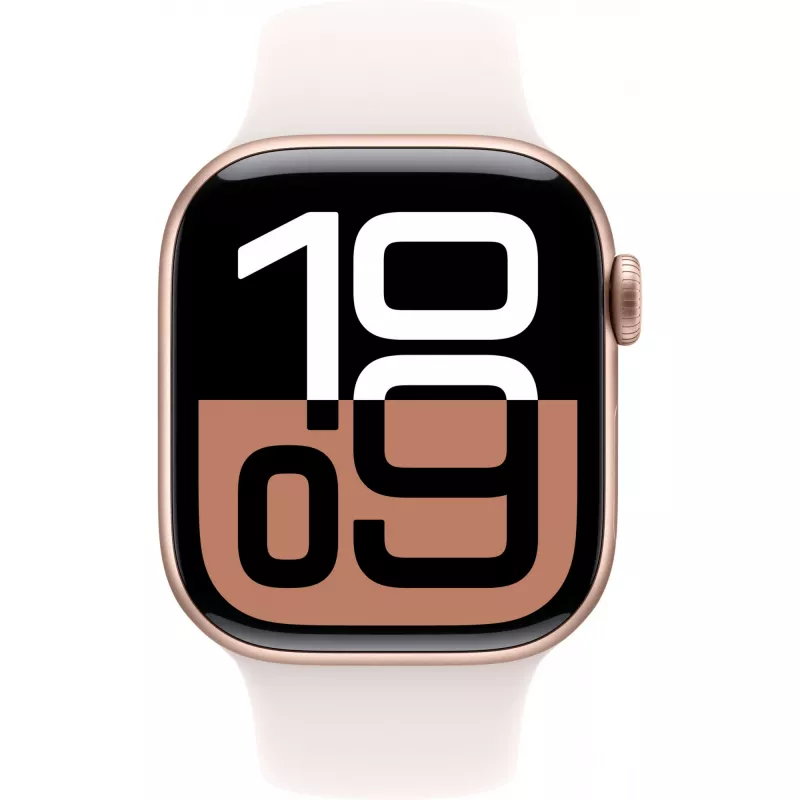 APPLE Watch Series 10 GPS 42mm Rožu Zelta Alumīnija Korpusā ar Light Blush Sport Siksniņu - S/M