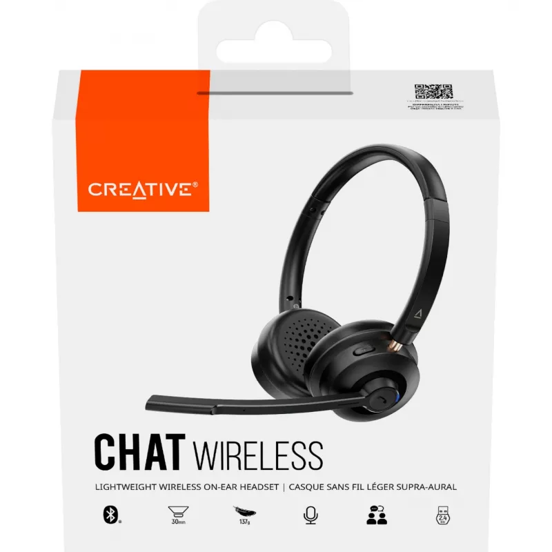 Creative Labs Headset Chat Wireless - bezvadu austiņas ar ANC