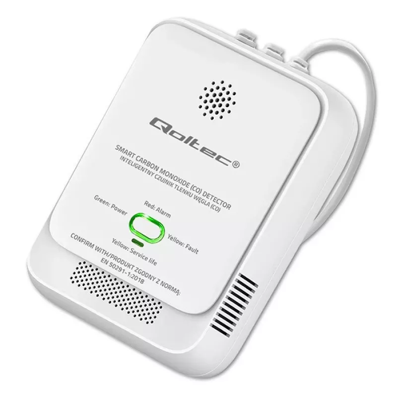 CO detektors QOLTEC 52576 — oglekļa monoksīda sensors, 85 dB trauksme