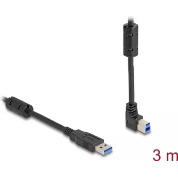 DeLOCK USB kabelis Type-A vīriešu savienotājs uz Type-B vīriešu savienotāju 90° uz augšu leņķī 3 m