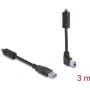 DeLOCK USB kabelis Type-A vīriešu savienotājs uz Type-B vīriešu savienotāju 90° uz augšu leņķī 3 m