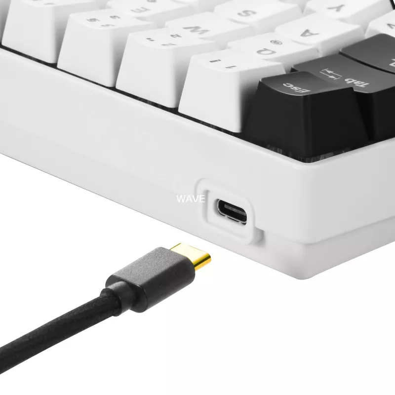 SKILLER SGK50 S4 Gaming tastatūra Balta/melna, PT izkārtojums, Kailh Red