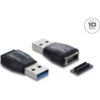 DELOCK USB tipa A uz tipa-E (Key A) dzimuma pārveidotājs, melns, 67339