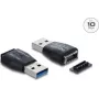 DELOCK USB tipa A uz tipa-E (Key A) dzimuma pārveidotājs, melns, 67339