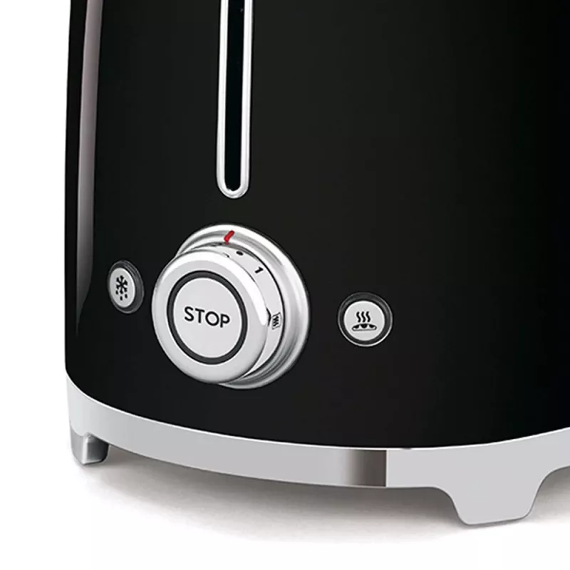 Smeg TSF02 Toaster 4 Slices - Melns/lakots/41x20.8x21.5cm/6 Cepšanas līmeņi/1500W