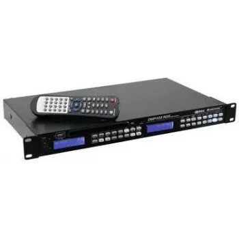 Media atskaņotājs Omnitronic DMP-103RRS Stereo USB SD — stereo atskaņošana, USB un SD kartes atbalsts, RDS FM uztvērējs