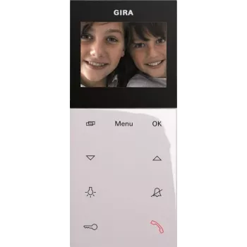 Gira 123903 video domofona dzīvokļa stacija AP Plus, virsapmetuma, System 55, tīri balta