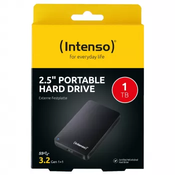 Ārējais cietais disks 1 TB refurbished, pārnēsājams (melns)