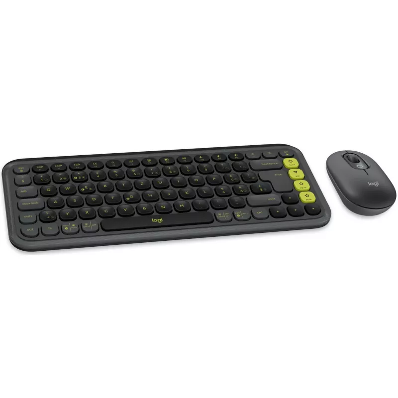 Logitech POP ICON COMBO Swiss, Grafit/Zaļš, Bluetooth, 920-013275