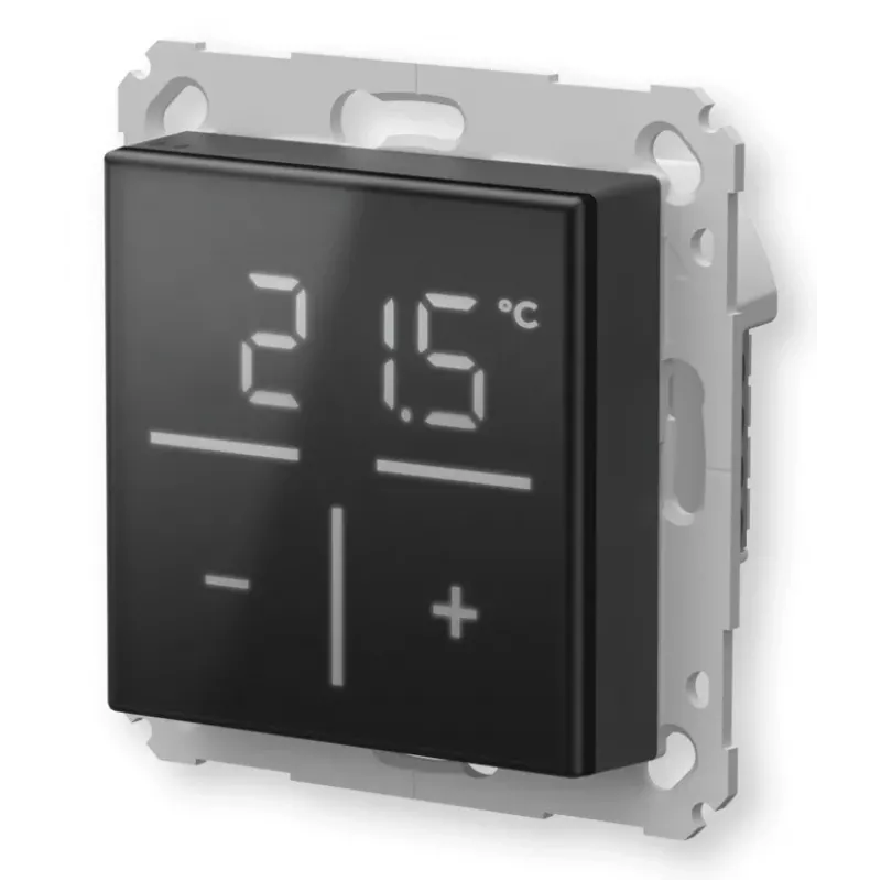 Homematic IP stikla sienas termostats ar CO₂ sensoru — melns, 230 V, IP20