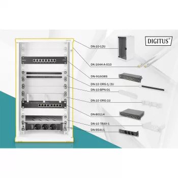 Sienas stiprinājuma tīkla skapis Digitus DN-10-SET-3