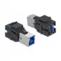 Keystone modulis DeLOCK 86395 Plakans Melns USB A
