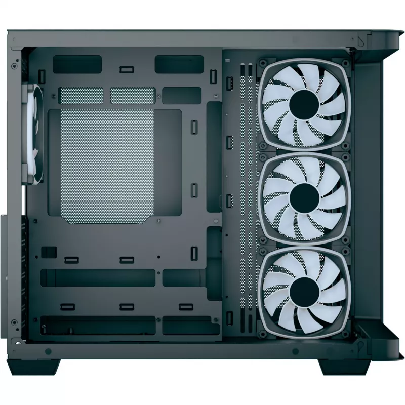 Torņa datora korpuss AEROCOOL P500C EVO-G-BK-v1 ar 2 rūdīta stikla paneļiem, Melns