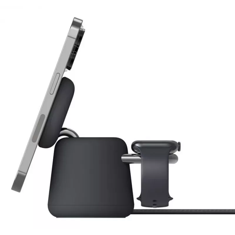 Bezvadu lādētājs Belkin WIZ027VFH36 2-in-1 magnētiskais Qi2 15W iPhone un Apple Watch