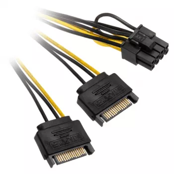 2x 15-pin SATA uz 1x 6-pin PCIe adapteris - AK-CBPW19-15