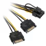2x 15-pin SATA uz 1x 6-pin PCIe adapteris - AK-CBPW19-15
