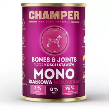 CHAMPER Bones & Joints Monoprotein Beef - mitrā suņu barība - 400g
