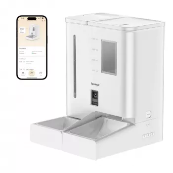 Automātiskais mājdzīvnieku barotājs Sponge SPONGE Pet Feeder Smart DUAL — divu trauku viedais barotājs