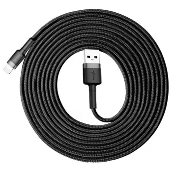 Baseus Cafule USB-Lightning kabelis 2A 3m (Melns+Pelēks)