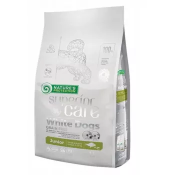 Nature's Protection Superior Care White Dogs Grain Free Junior Small Fish sausā barība suņiem 1.5 kg