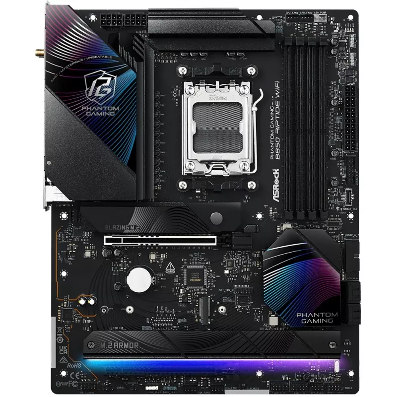 Mātesplate ASRock Phantom Gaming B850 Riptide WiFi — AMD B850, Socket AM5, ATX, DDR5, 4x M.2, Wi‑Fi 7, 2.5Gb LAN
