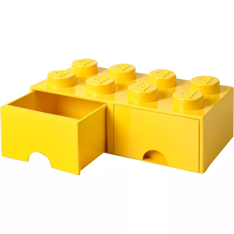 LEGO Drawer Brick 8 — dzeltena (model 40061732) glabāšanas atvilktne ķieģeļiem un sīkām detaļām