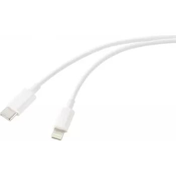 Renkforce USB kabelis USB 2.0 USB-C spraudnis Apple Lightning spraudnis Balts (RF-6857550)