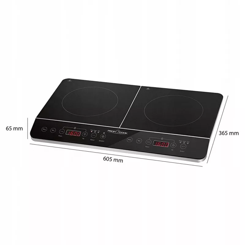 PROFI COOK PC-DKI 1067 indukcijas plīts, 3500W, 2 gatavošanas zonas, melna