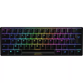 Sharkoon SGK50 S4 Tastatūra Spēlēm USB AZERTY Franču Melna 60% RGB LED