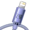Baseus Crystal Shine kabelis USB uz Lightning, 2.4A, 2m (violets)