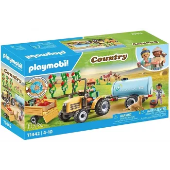 Playmobil 71442 Country: Traktors ar piekabi un ūdens tvertni
