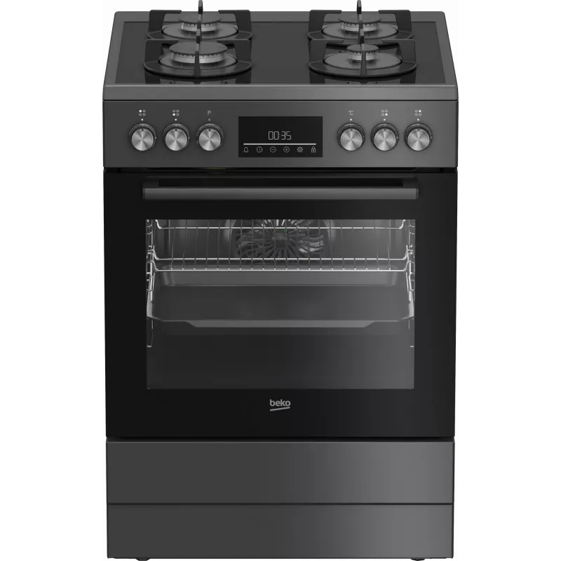 Iebūvējamā gāzes plīts ar elektrisko cepeškrāsni BEKO FBM62330GADSN 60 cm, pelēka, energoklase A