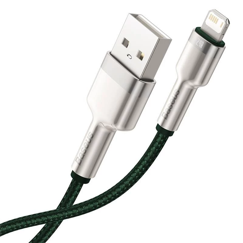 USB-A uz Lightning kabelis Baseus 1 m, zaļš