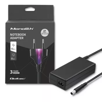 Qoltec 51519 (7.4x5.0mm + pin) 65W 3.34A 19.5V maiņstrāvas lādētājs Dell klēpjdatoriem