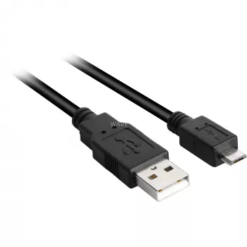 USB 2.0 kabelis, USB-A spraudnis > Micro-USB spraudnis (melns, 2,0 m)