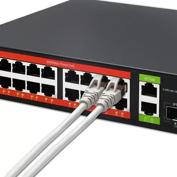 Tīkla slēdzis QOLTEC 52292 — Gigabit Ethernet PoE, 16x RJ45, 2x RJ45 augšupsaite, 2x SFP