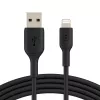 BELKIN PVC USB kabelis USB-A - Lightning, 1m, melns